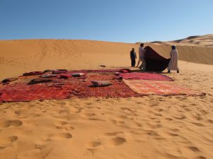 installation-tapis-yoga-désert-qigong-retraite-bien-être